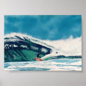Surfing Surfer Green Sea Wave Baja Poster (Vorne)