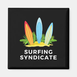 Surfing Syndicate Surfer Sommer Surfboard Surf Fo Magnet