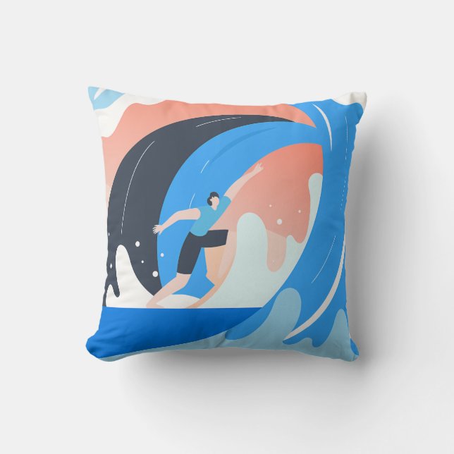 Surfing the Color Wave Kissen (Vorderseite)