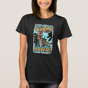 Surfing Time Hawaii Beach Tropical Surfing T-Shirt