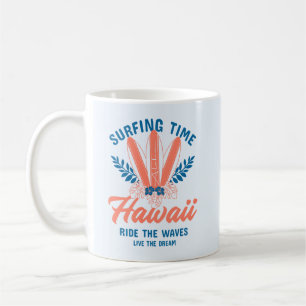 Surfing Time Hawaii Reite die Wellen Kaffeetasse