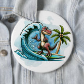 Surfing tropischer Dinosaurier Button (Beispiel)