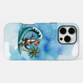 Surfing tropischer Dinosaurier iPhone Hülle (Rückseite (Horizontal))