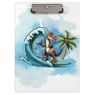 Surfing tropischer Dinosaurier Klemmbrett