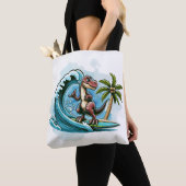 Surfing tropischer Dinosaurier Tasche (Von Nahem)