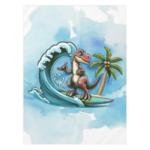 Surfing tropischer Dinosaurier Tischdecke