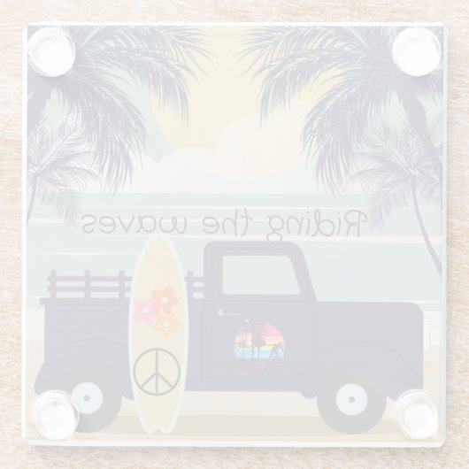 Surfing-Untersetzer Glasuntersetzer (Rückseite)