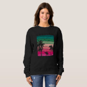 Surfing Waikiki Beach Hawaiian Sunset Palm Tree Su Sweatshirt (Vorne ganz)