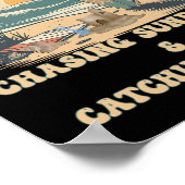 Surfing Waves Chasing Sunrises Surfers Summer  Poster (Ecke)