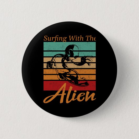 Surfing With The Alien Clic-Shirt Vintage Button (Vorderseite)
