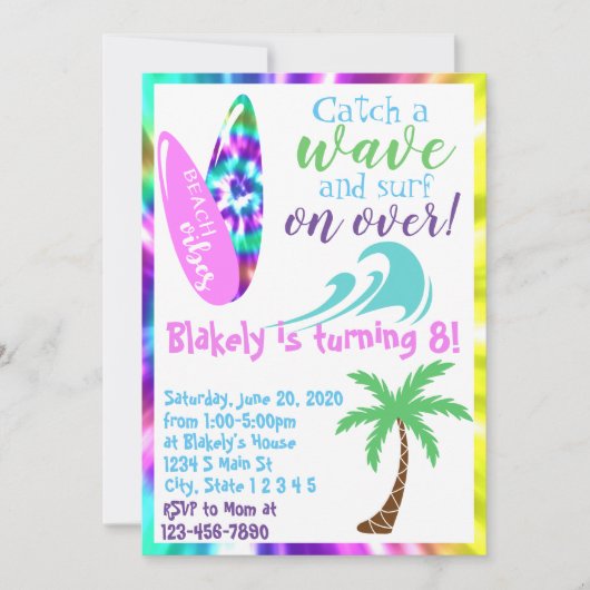 Surfjahr Einladung (Vorderseite)