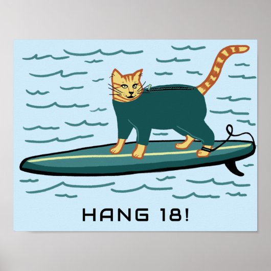 SURFKARTE Katze Niedliches CUSTOM TEXT Kinderzimme Poster (Vorne)
