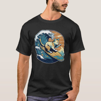 Surfkater Retro Vintage Sonnenuntergang Strand Som T-Shirt