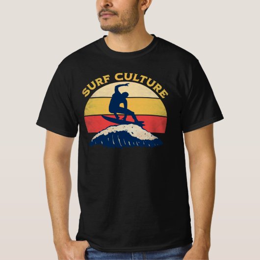 Surfkultur Retro Sonnenuntergang gestörter T - Shi T-Shirt (Vorderseite)