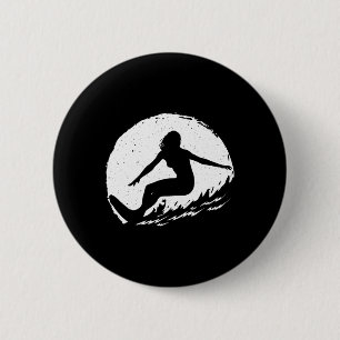 Surfkunst für Frauen Mädchen Strand Surfer Hawaiia Button