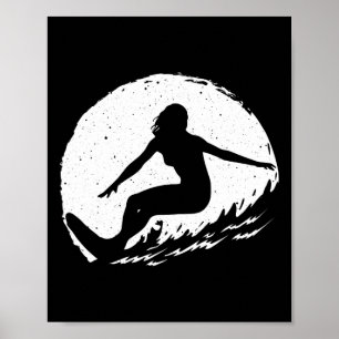 Surfkunst für Frauen Mädchen Strand Surfer Hawaiia Poster