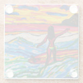 Surfkunst Tropische Untersetzer (Rückseite)