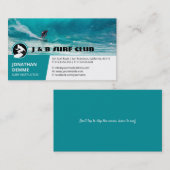 Surflehrer | Aktive Erholung im Surfbrett Visitenkarte (Vorne/Hinten)