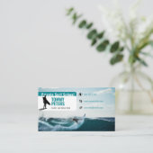 Surflehrer | Aktiver Sport im Surfbrett Visitenkarte (Stehend Vorderseite)