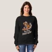 Surflehrer Hund Funny Surfer Beach Design Sweatshirt (Vorne ganz)