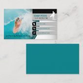 Surflehrer | Surfboard Aktivurlaub Visitenkarte (Vorne/Hinten)