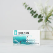 Surflehrer | Surfboard Aktivurlaub Visitenkarte (Stehend Vorderseite)