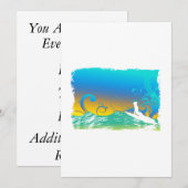 Surfmädchen Einladung (Vorne/Hinten)