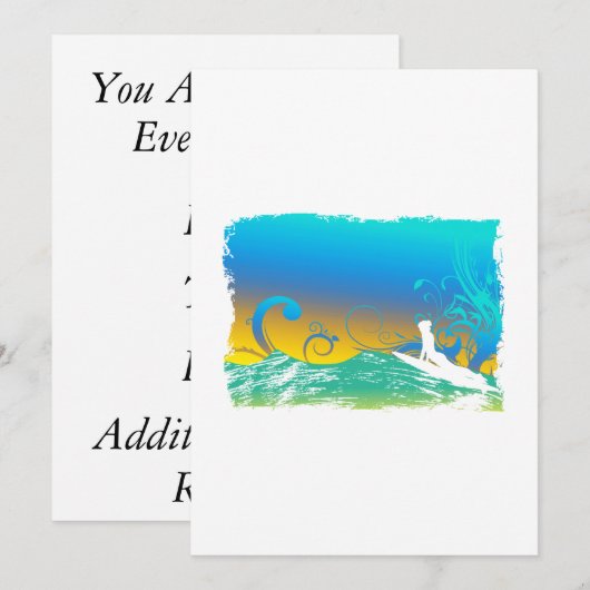 Surfmädchen Einladung (Vorne/Hinten)