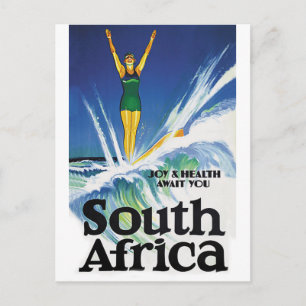 Surfmädchen in Südafrika Postkarte