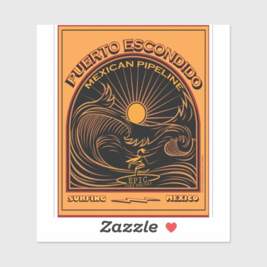 SURFMEXIKANISCHES PIPELINE PUERTO ESCONDIDO MEXICO AUFKLEBER (Blatt)