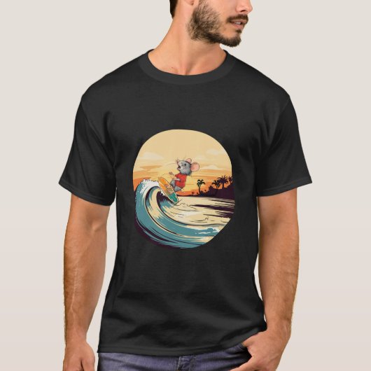 Surfmouse Witziges Design T-Shirt (Vorderseite)