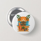 Surfmusik glücklicher Sommer Button (Vorne & Hinten)