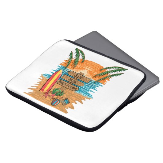 Surfmusik glücklicher Sommer Laptopschutzhülle (Vorne Oben)