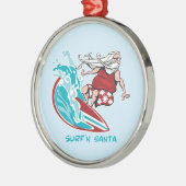Surf'n Sankt Silbernes Ornament (Links)