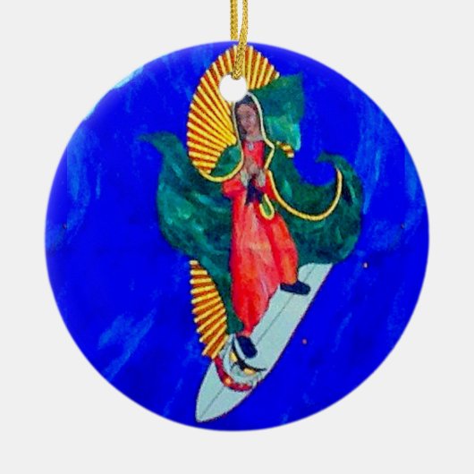 Surfnadel Keramik Ornament (Vorne)