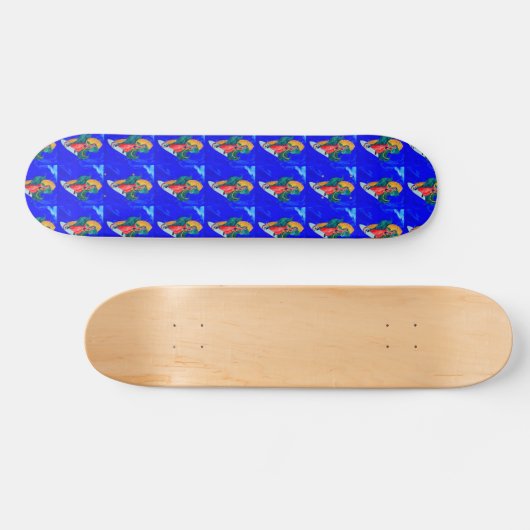Surfnonnen auf blauem Skateboard (Horizontal)