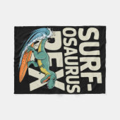 Surfosaurus Rex Lustiger Surfer Dinosaurier  Fleecedecke (Vorderseite (Horizontal))