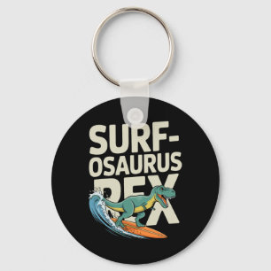 Surfosaurus Rex Lustiger Surfer-Dinosaurier Schlüsselanhänger