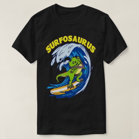 Surfosaurus TRex Funny Surfing Trex Dinosaur Surfe T-Shirt (Design vorne)