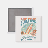 Surfparadies im Retrostil Magnet (Vorderseite/Rückseite)