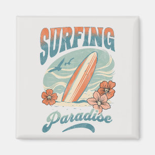 Surfparadies im Retrostil Magnet