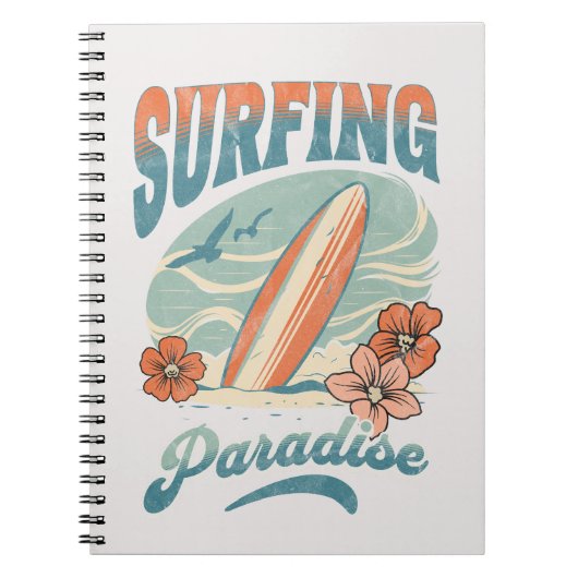 Surfparadies im Retrostil Notizblock (Vorderseite)
