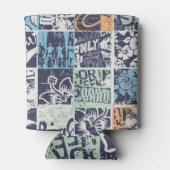 Surfpatchwork: Vintages Grunge-Muster Dosenkühler (Rückseite)