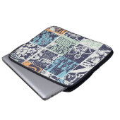 Surfpatchwork: Vintages Grunge-Muster Laptopschutzhülle (Vorne Knopf)