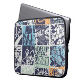 Surfpatchwork: Vintages Grunge-Muster Laptopschutzhülle (Vorderseite Links)