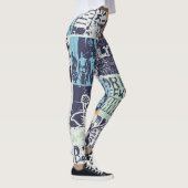 Surfpatchwork: Vintages Grunge-Muster Leggings (Rechts)