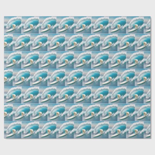 Surfpolarbär Geschenkpapier (Flach)