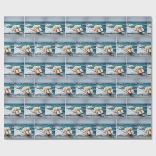 Surfpolarbär Geschenkpapier (Flach)