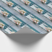 Surfpolarbär Geschenkpapier (Ecke)