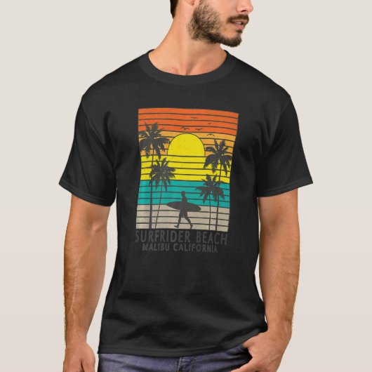 Surfrider Beach Malibu California Surfing P T-Shirt (Vorderseite)